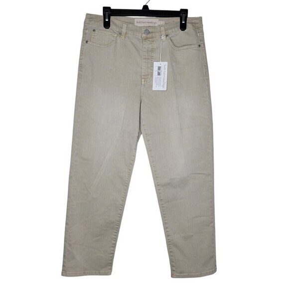 Soft Surroundings Jeans Womens 12 Straight Stretch Comfy Ankle Staple High Rise - Picture 4 of 11